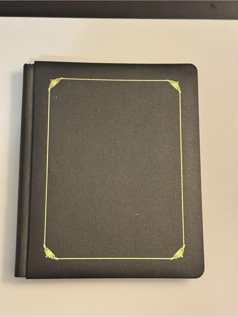 Creative Memories 8.5x11 Black Scrapbook Album w/Gold Trim + White Pages